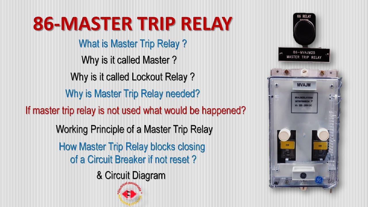 Master Trip Relay/86 relay /Lockout Relay/Working Principle of Master ...