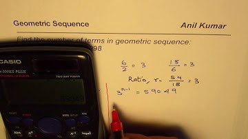 How to use logarithms in geometric sequence 2 6 18 54    118098