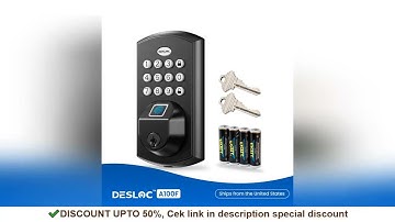 DESLOC A100F Keyless Entry Door Lock, Keypad Fingerprint Smart Lock Deadbolt for Front Door, Easy In