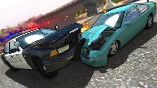 Insane Police Chases in The Biggest Map! - BeamNG Gameplay & Crashes - Police Escape screenshot 4