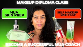 Skin Prep — Self Makeup vs Makeup Artist | Half Face Challenge| MAKEUP DIPLOMA CLASS| PRATIBHA