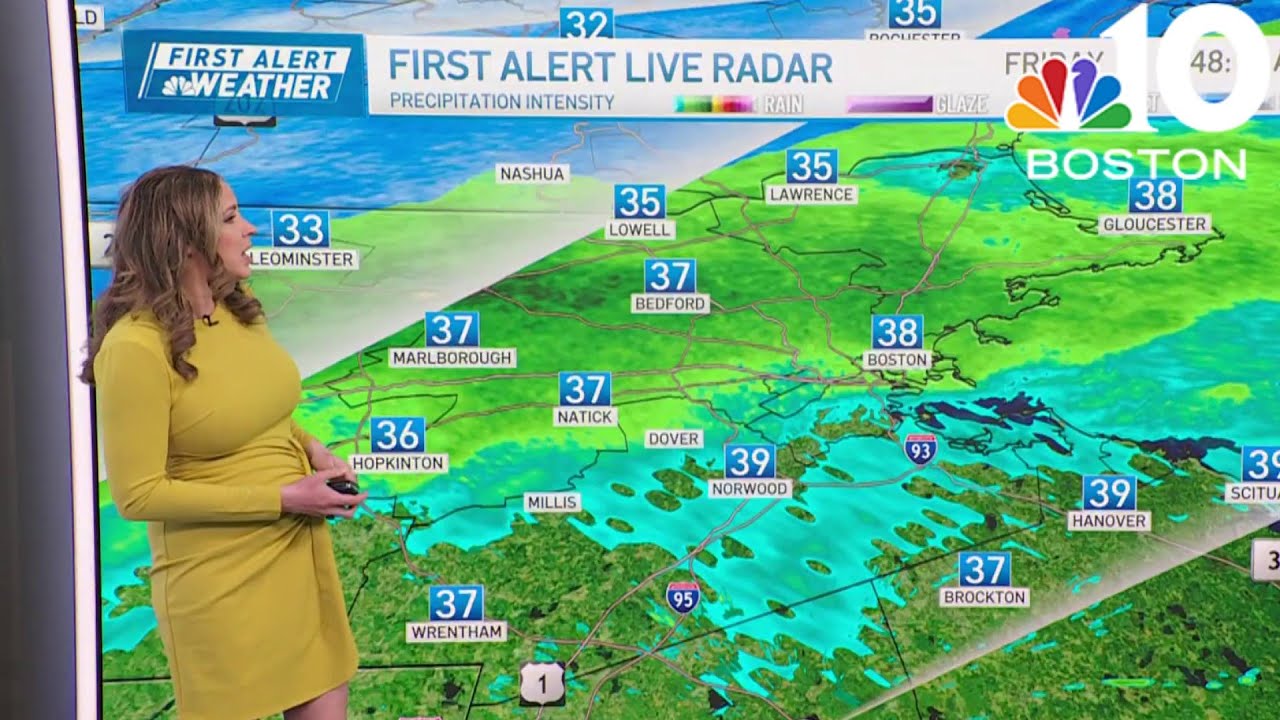 Boston sees rain Friday morning, with temps in the high 30s - YouTube