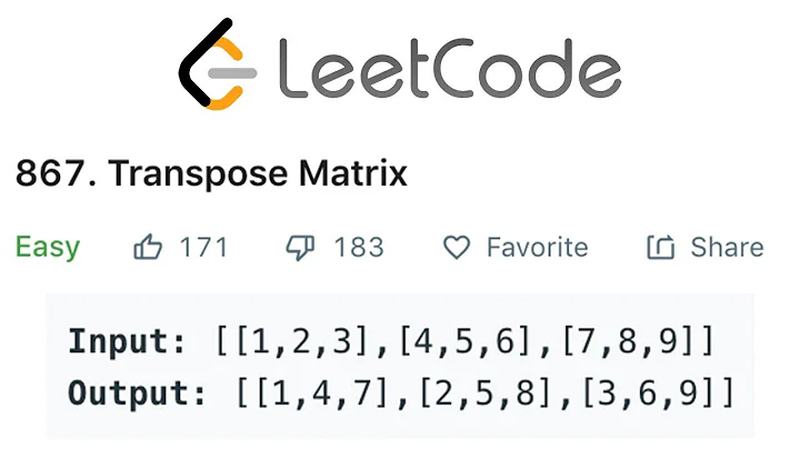 LeetCode Transpose Matrix Solution Explained - Java