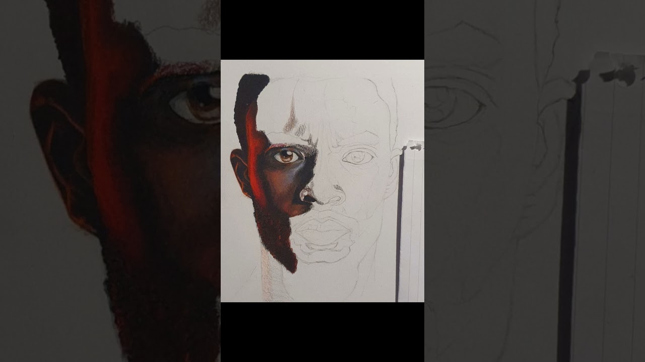 Drawing Chadwick Boseman using Prismacolor 