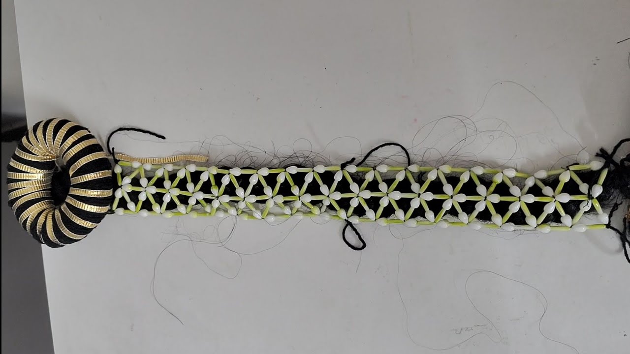 Bridal flower Jadai Making Tutorial | South Indian Bridal Flower Braid #jadai net design veni