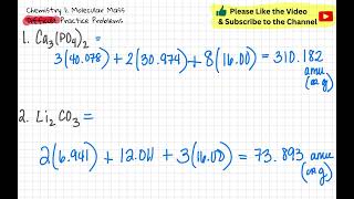 Difficult Practice Problems: Molecular Mass Calculation (Chemistry 1)
