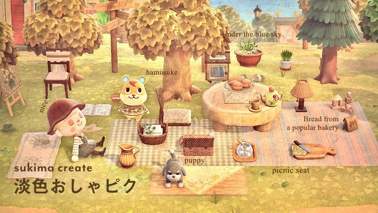 «島クリ» 淡色おしゃれピクニックスペース🌼 | 空いたスペースを活用する隙間クリエイト | animal crossing slow life VLOG. 【あつ森】