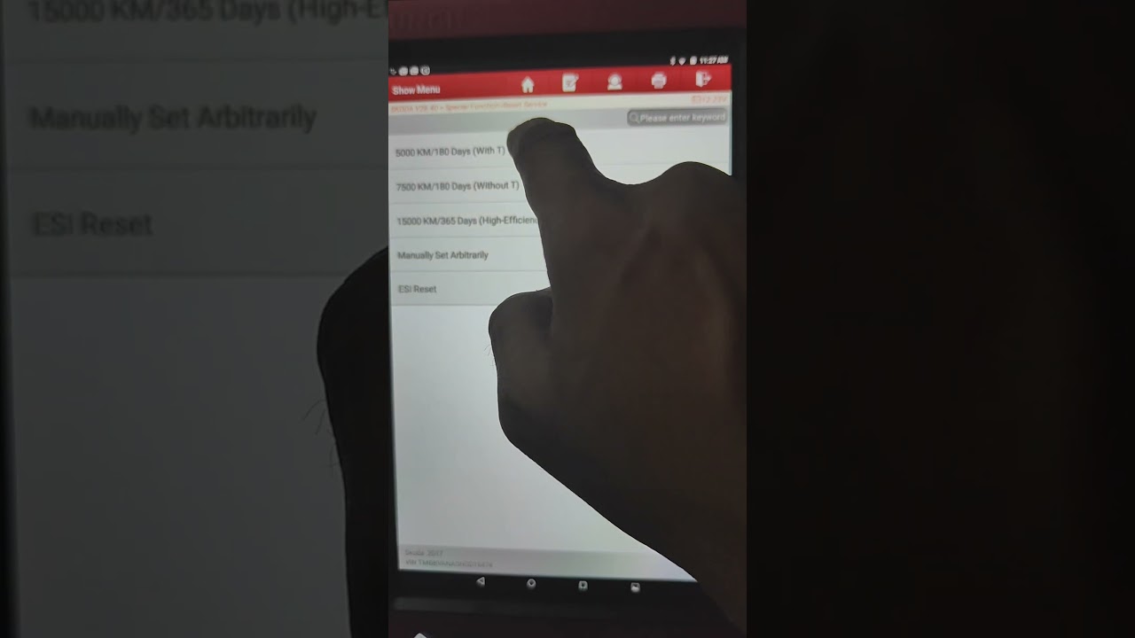 VW Oil Reset by Launch Scanner 9845034687
