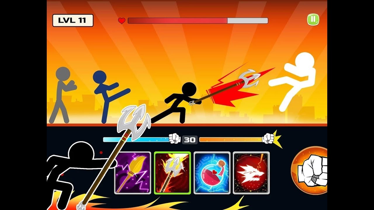 Stickman Fighter Mega Brawl - (Leval 1-14) Android Gameplay 
