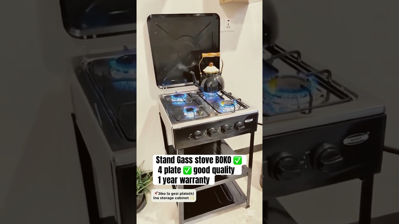 Jiko Plat4 Gas Full Pamoja Na Stend Yenye Sefu Mbili