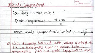 Unit-3; Grade Compensation | Type-10 | Transportation Engineering-I PU PoU TU KU 5th Sem BE