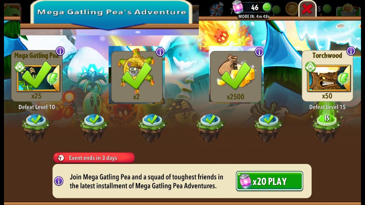 PLANTS VS ZOMBIES 2 - MEGA GATLING PEA'S ADVENTURE - gameplay - 2025 ...