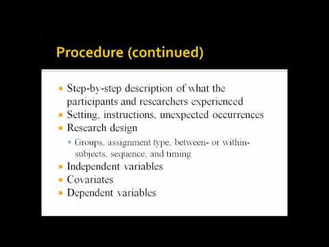 Sample of research paper procedures