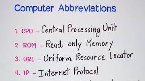 Computer Abbreviation MCQs