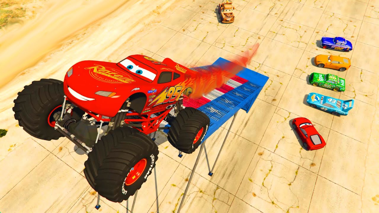 McQueen Monster Truck and Friends Cars Cruz Ramirez The King Chick Hicks - Videos for kids ...
