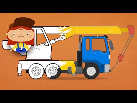 Мультики про машинки: Раскраски с Доктором Машинковой. Автокран