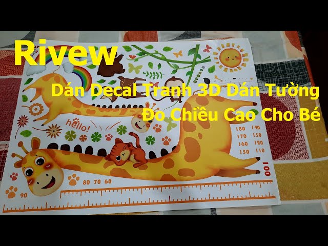 Tranh Dán Tường 3D - Đo Chiều Cao Cho Bé | Review Toàn Cảnh Thực Hiện - Dán Cực Dễ | Ai Cũng Làm Dc