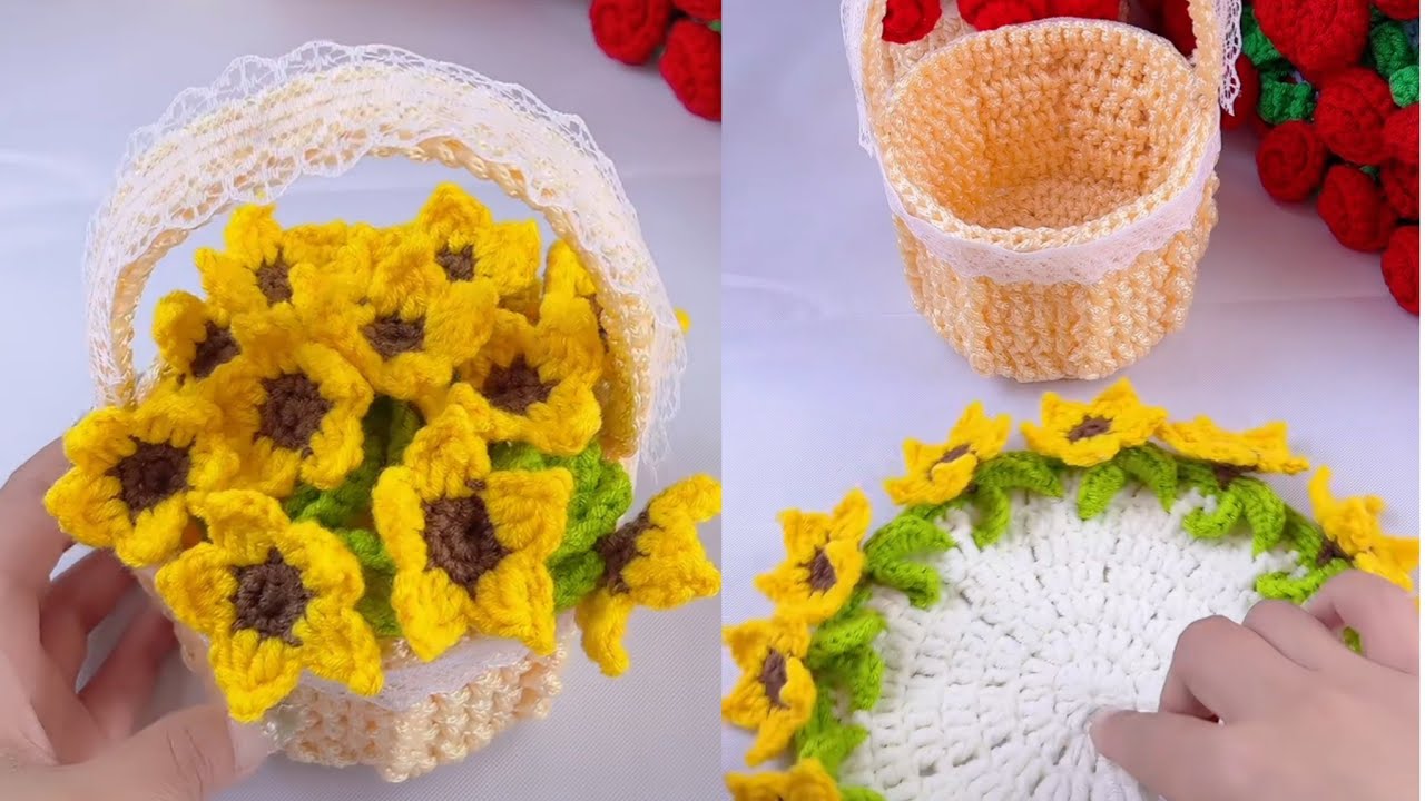How to crochet mini basket || Crochet for beginners