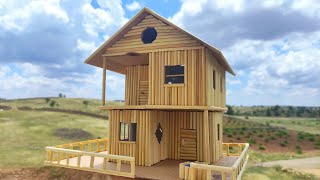 We built our dream wooden house with my son Miniature Wooden House, All Steps of Wooden Construction