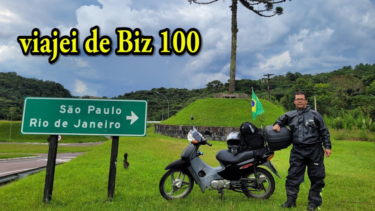 Curitiba ao Rio de Janeiro de Honda Biz 100 cc primeiro dia rodei só184 km