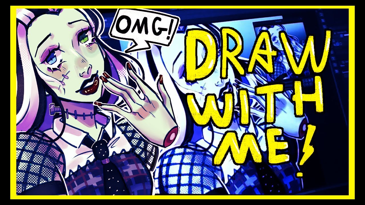 Draw with me #2 | Drawing Frankie Stein! | Full art process in Clip ...