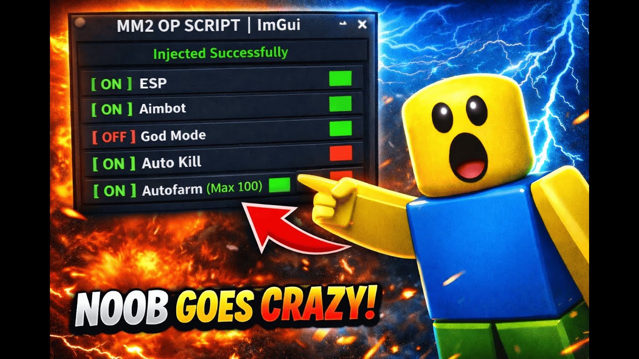 (New)🔪 MM2 OP SCRIPT?! 😭 Autofarm to Max 100 (NOOB REACTION)