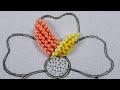 Hand embroidery beautiful flower design with easy stitch, modern hand embroidery work for beginners