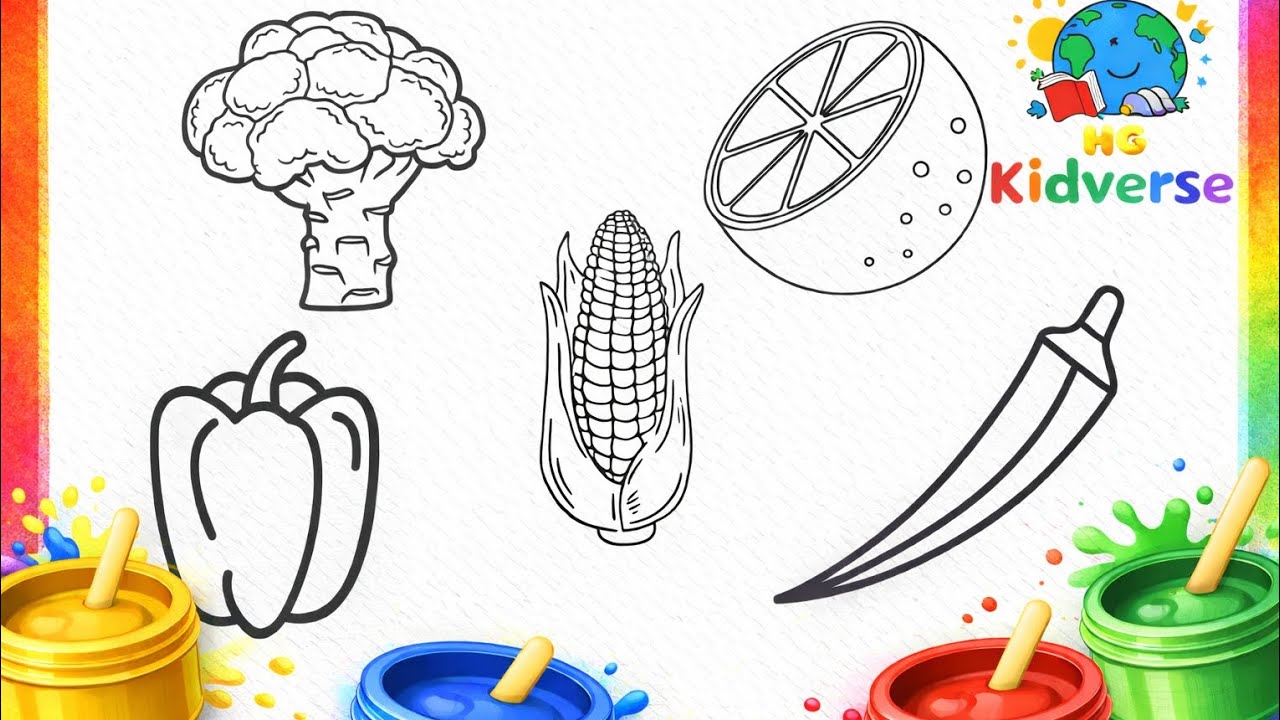 🥦 Vegetable Coloring for Kids 🎨 | Easy Drawing & Coloring Book