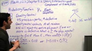 Math 1127 Chap 8.2a Union, Intersection, Complement; Probability and Odds