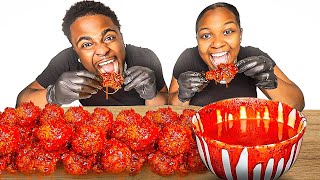 NUCLEAR FIRE FRIED CHICKEN • Mukbang & Recipe