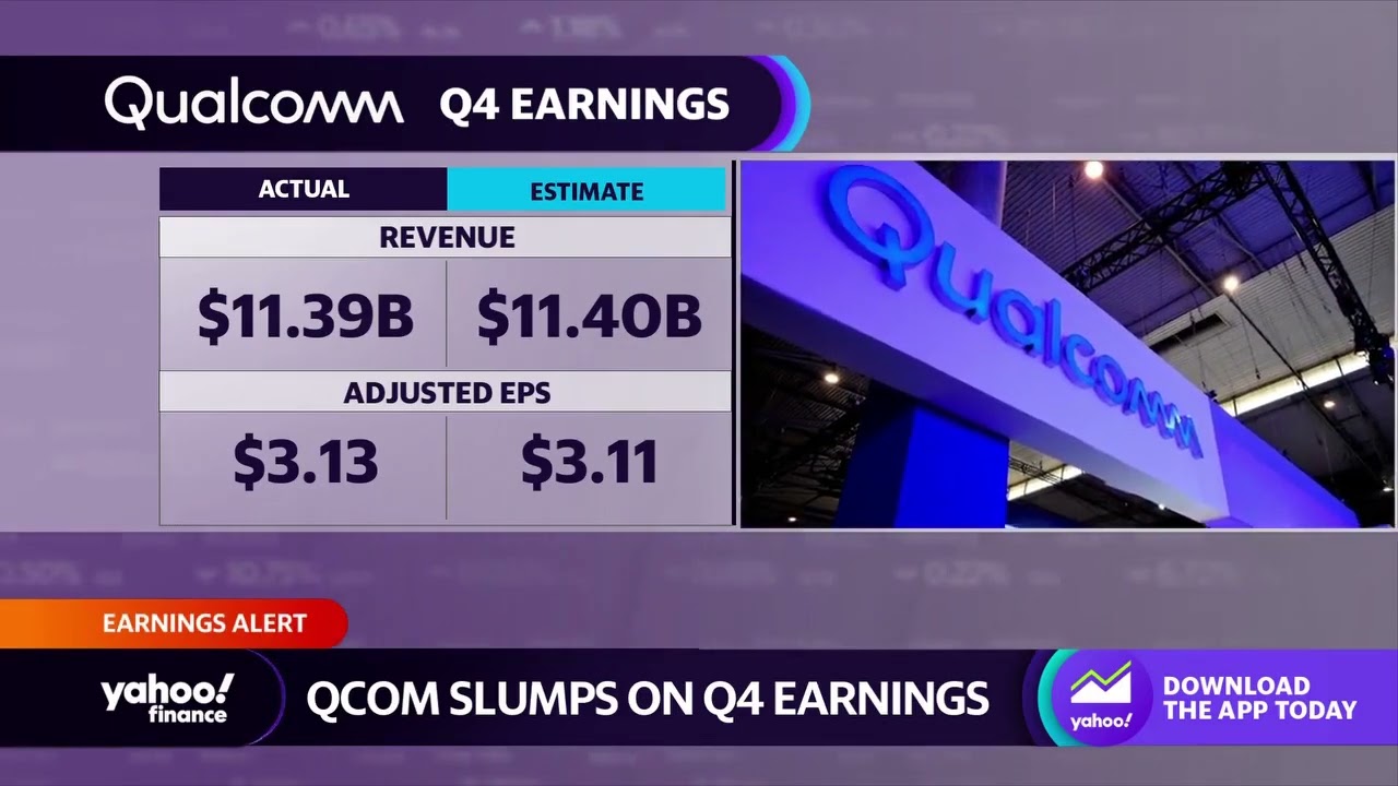Qualcomm stock falls after a slight earnings beat, revenue miss