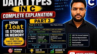 How Float is Stored in Memory in C | IEEE 754 Explained | Data Types in C | Part 3