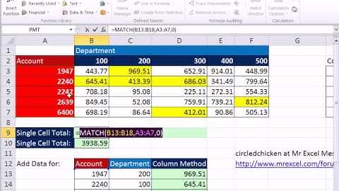 Excel Magic Trick 811:Multiple Two Way Lookup Adding INDIRECT, ADDRESS & Array MATCH Function