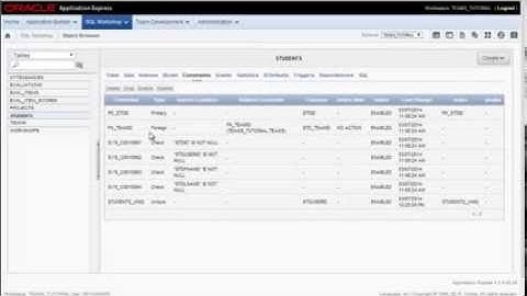 Oracle APEX 4.2.4 Tutorial (05 of 22) - Create a table using Object Browser and define a constraint