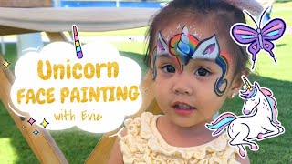 Unicorn Face Painting Tutorial with Evie | Evie Kids TV