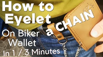 How to make Biker wallet and How to punch Eyelets to Leather Wallet for Biker Chain on Belt