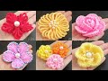 6 Superb Flower Craft Idea with Woolen - Hand Embroidery Designs - Amazing Trick -Easy Flower Making