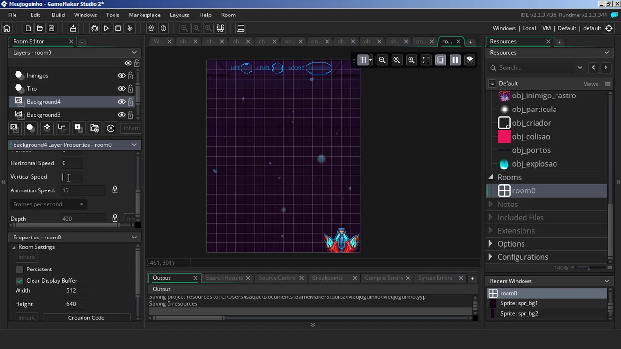 Game Maker Studio 2 - Space Shooter - Efeito Parallax #24 - YouTube