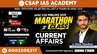 APSC CCE Prelims 2025 Marathon Class | Current Affairs Day 5 | Economics Part 3 by Mayur Chaudhari