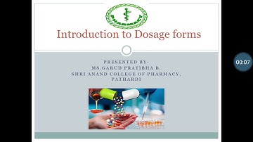 Introduction to Dosage forms.Part 1