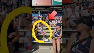 Whole stadium cheered as the little girl tried a flip bottle 📣🍶