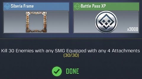 Call Of Duty Mobile Kill 30 Enemies with any SMG Equipped with any 4 Attachments Task Complete