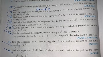 EX 16.2 Q 6 TO Q 21 SOLUTIONS OF CHAPTER 16 TANGENT AND NORMAL RD SHARMA CLASS 12 (PART4)