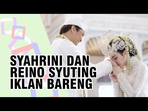 sah-menikah,-syahrini-&-reino-tampak-disibukkan-dengan-syuting-iklan,-tatapan-reino-jadi-sorotan