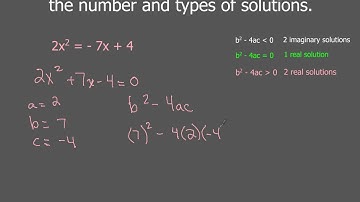 The Discriminant and 2 Real Solutions Examples