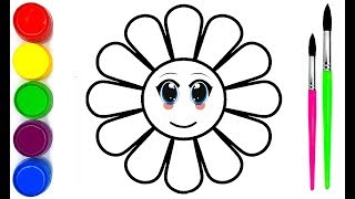 Coloring pages for kids Flower drawing Flower rainbow PAINT TOYS TV