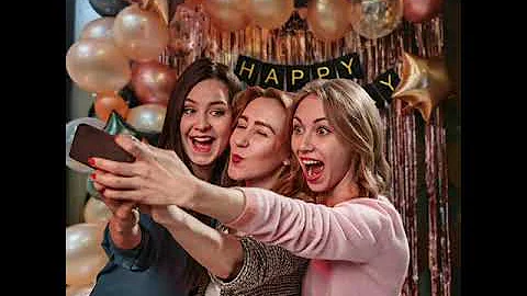 Party Propz Rose Gold Birthday Decorations Combo Black