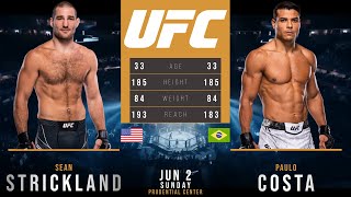 SEAN STRICKLAND vs PAULO COSTA FULL FIGHT UFC 302