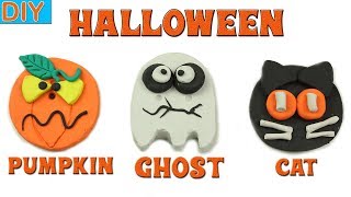 Kids Learning To Make Halloween Pumpkin Ghost Cat With Play-Doh Halloween Clay Art Cartoons