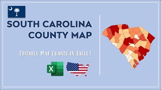 South Carolina County Map in Excel - Counties List and Population Map